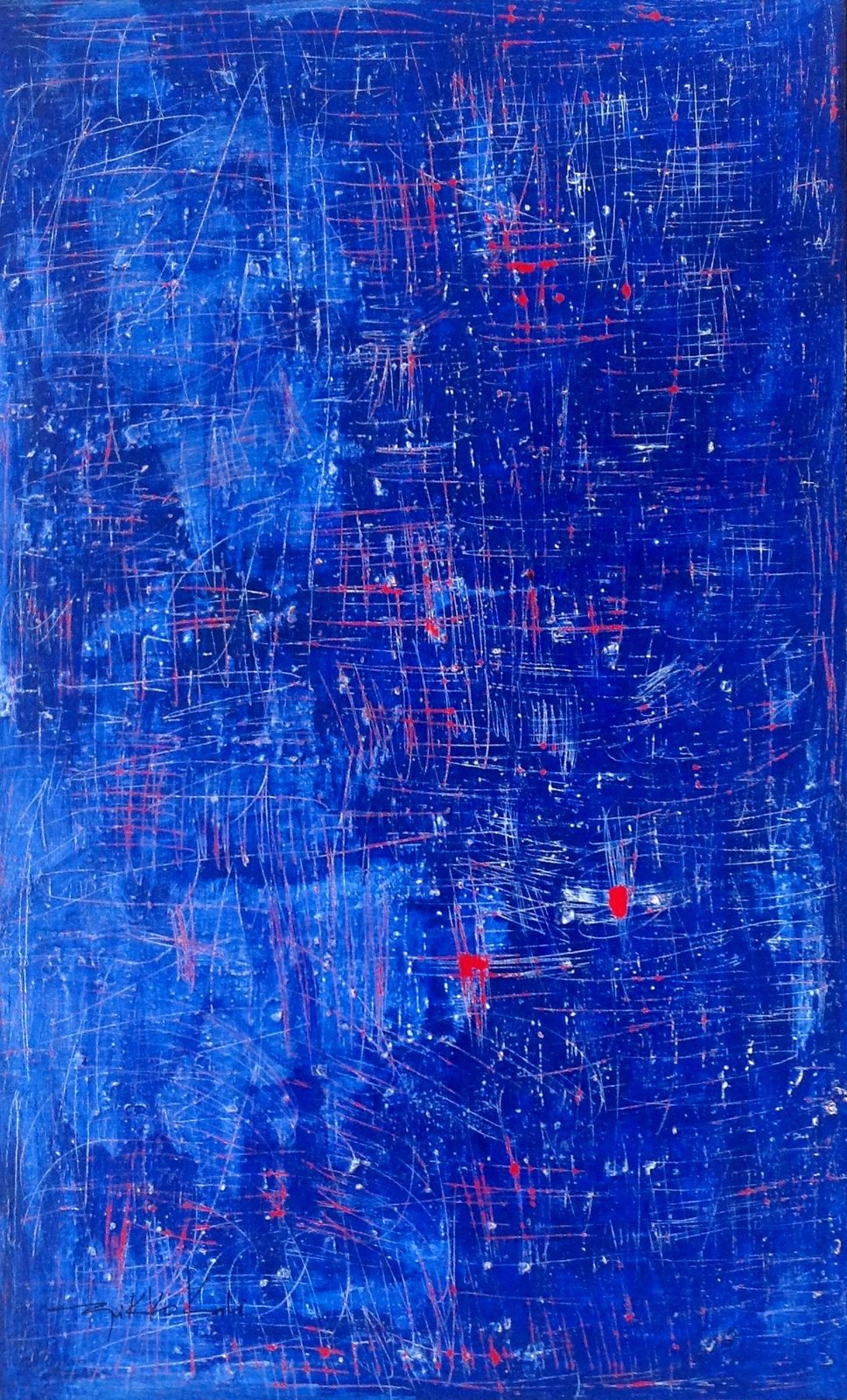 Pintura texturizada em azul profundo